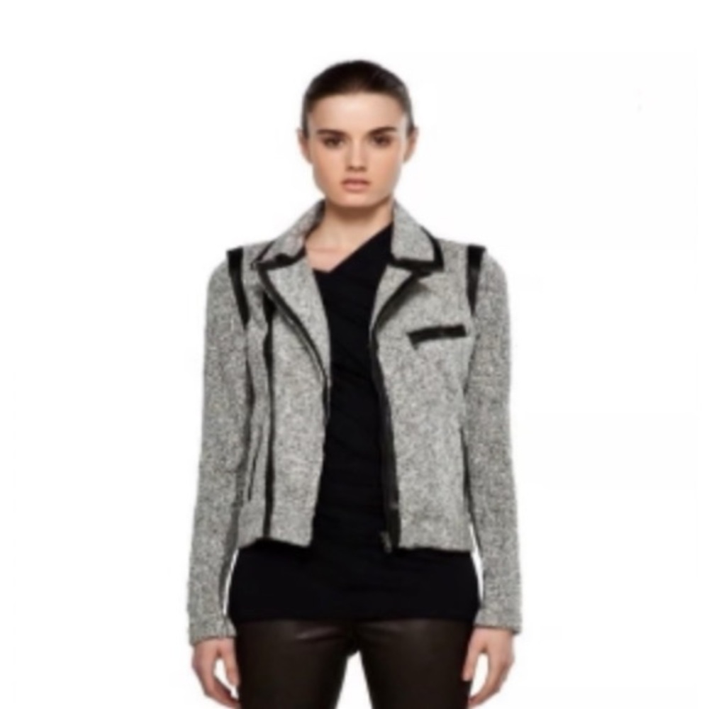 Rag & Bone Grey Moto Sweater Jacket Size Small